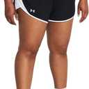 Under Armour Women's Fly by Shorts (1X, (002) Black / White / Reflective)
