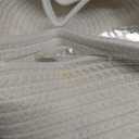 JMvicyroam Woven Basket,Small Rope Storage Bin with Handles & Ribbon Bag, Organizer for Shelves Closets,Gift Basket Empty for Birthday,Books,Dog Toys,White/2 Pack