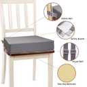 Toddler Booster Seat for Dining Table, PU Washable Double Safe Straps Non-Slip Bottom Booster Seat Dining Toddler, Portable Travel Increasing Cushion (Grey)
