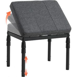 Adjustable Ottoman Pouf, 4 Height Position & 60 Degree Tilt Angle Adjustment Footrest Ottomans Footrest Foot Stools Pouffe Footstool for Under Desk for Living Room Home(Carbon Gray)