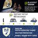 Instant Tent, 6 Person Blackout Tents for Camping with Top Rainfly
60s Easy Setup Pop Up Tent, Waterproof & Light-Blocking Cabin Camping Tent for Family,Expandable Carry Bag,10'L X 9'W X 6.1'H