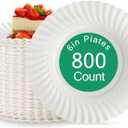 JOLLY PARTY 6 Inch White Paper Plates Uncoated, Everyday Disposable Paper Plates, Light Weight Small Dessert Plates, Round 6" Paper Plate Bulk, 800 Count