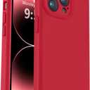 Vooii Compatible with iPhone 14 Pro Max Case, Liquid Silicone Upgrade [Camera Protection] [Soft Anti-Scratch Microfiber Lining] Shockproof Phone Case for iPhone 14 Pro Max 6.7 inch - Red