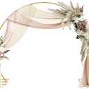 Metal Arch Backdrop Stand Set of 3, 6 ft/ 5 ft/ 4 ft Party Arch Stands for Wedding, Birthday, Baby Shower, Bridal Shower - Balloon Arched Frame for Garden Decor, Gold Floral Arches, 3 Pieces (102"W x 86.4"H)
