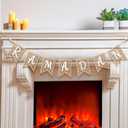 Menkxi 1 Pcs Eid Ramadan Mubarak Banner Wooden Ramadan Mubarak Decoration Rustic Bead Decorations Banner Muslim Party Decor Supplies for Home Fireplace Indoor Outdoor (Large,White)