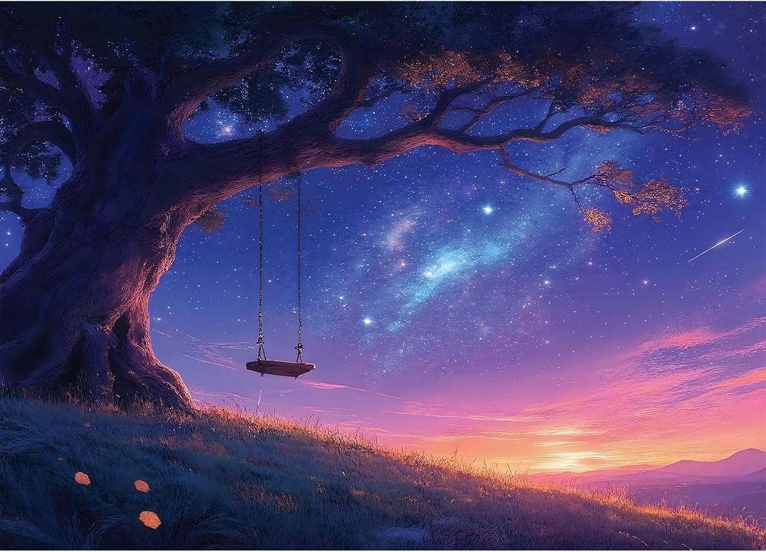 Windgift Puzzles for Adults 1000 Pieces  Starry Autumn Sky Themed Colorful Jigsaw Puzzles, Fun Family Game, Challenging Brain Teaser, 28 x 20 in, Great Gift Idea & Home Decor (Starlit Autumn)