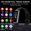 Fitness Tracker Activity Tracker Smart Watch 1.10''AMOLED Touch Color Screen,Smart Watch with 24/7 Blood Oxygen Heart Rate,Sleep Monitor,IP68 Waterproof,Step Counter Health for Women Men (Black)