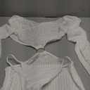 Lilosy Sexy O Ring Cutout Long Sleeve Swimwear Cover Ups Swimsuit, S, White