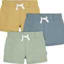 Gerber Baby-Boys Toddler 3-Pack Pull-on Knit Shorts (Green)
