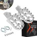 JFG RACING Dirt Bike Foot Pegs with Springs,7075 Aluminum CNC Footpegs Pedals Rests for Surron Light Bee X and S/E Ride Pro SS/CRF150F CRF230F 03-19/X160/X260-Silver