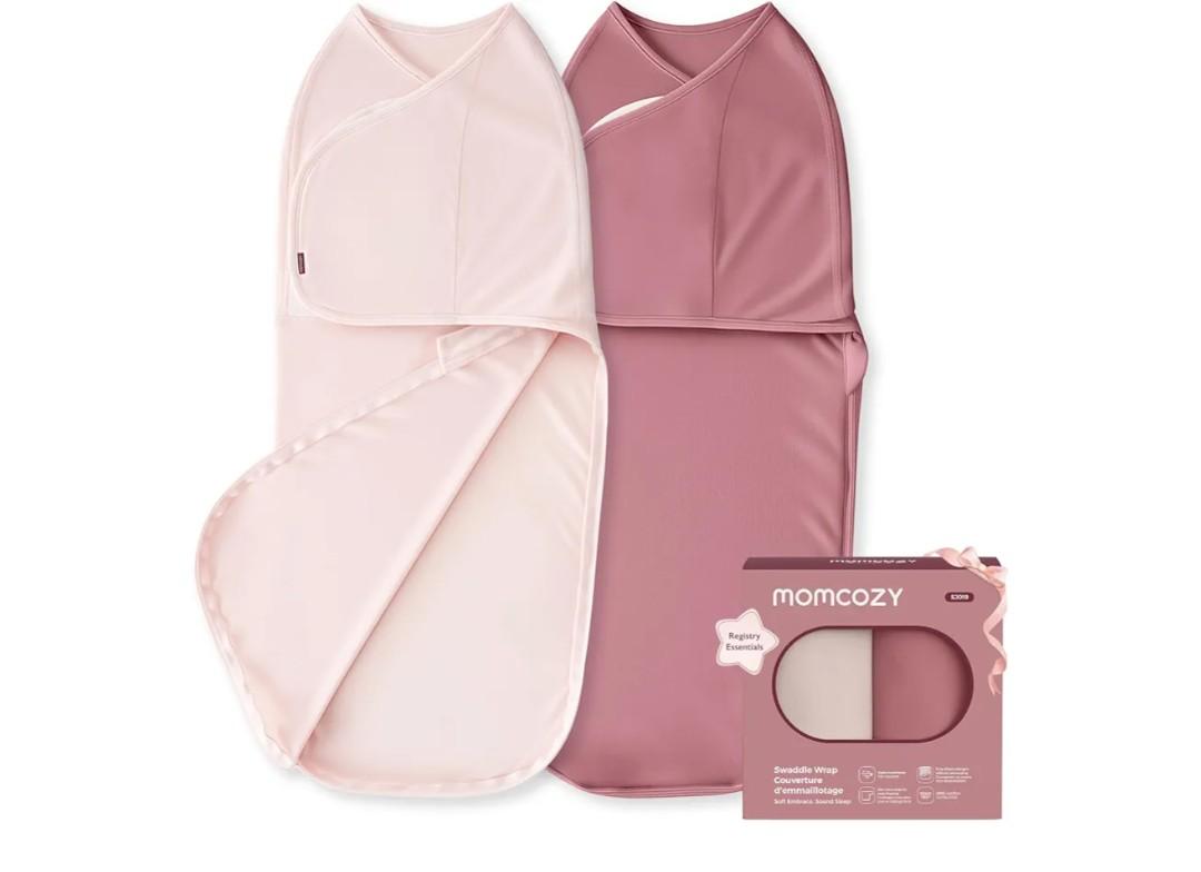 Momcozy Swaddles for Newborns, Quiet Fastener Swaddle Suitable for Infant 0-3 Months, New-Parent-Friendly Sleep Sack, Reduce Startle Reflex, Newborn Boys Girls Registry Essentials, 2-Pack, Bloom