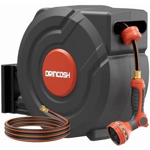 3rd Generation Retractable Garden Hose 130 ft x 1/2 inch Heavy Duty Wall-Mounted Hose Reels for Outside 180° Swivel Automatic Slow Return Any Length Lock 9 Pattern Nozzle UV Resistant (Black) 3rd Generation Retractable Garden Hose 130 ft x 1/2 inch Heavy Duty Wall-Mounted Hose Reels for Outside 180° Swivel Automatic Slow Return Any Length Lock 9 Pattern Nozzle UV Resistant (Black)