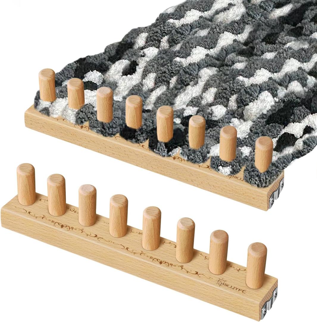 HKJJYFC 32'' Chunky Blanket Loom for Knitting Thick -Knitting Looms-Loom for Chunky Blanket, Chunky Yarn Knitting Loom