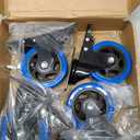 4 Inch Swivel Casters Set of 4, 1800 Lbs Heavy Duty Caster Wheels, Dual-Locking Castors with Brake, No Noise Top Plate Wheels for Furniture, Workbench and Carts (Free Hardware Kits)