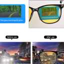 Night Vision Driving Glasses Polarized Anti-glare Clear Sun Glasses Men & Women Fashion (Black-1)