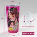 20oz Mom Tumbler Insulated Thermal Coffee Cup - Portable Travel Mug with Cute Cartoon Patterns, Leak-Proof for Mom, Great Mothers Day Gift for Daily Use Office Outdoor(Pink)