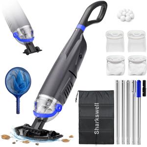 (2026 Upgraded) Cordless Pool Vacuum with Telescopic Pole
60 Min Powerful Suction & Large Head, Rechargeable Handheld Cleaner for Above Ground Pools, Inground Pools, Hot Tubs, and Spa