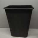 Amazon Basics Rectangular Plastic Office Wastebasket, Easy to Clean, 10 Gallon, Black, 2-Pack