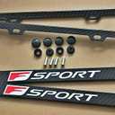Carbon Fiber F License Plate Frame Red Sport Cover Holder-Stainless Steel W/Screws
