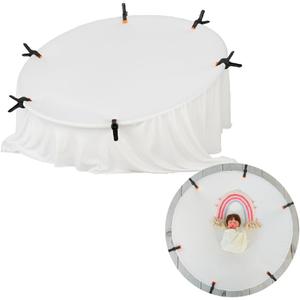 Kate Newborn Photography Props Stainless Steel Stand Set for Baby Photoshoot,Including Newborn Posing Beanbag Sleeve(Unfilled), Elastic Fabric and 6 Clamps (No Filler)