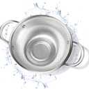 Morikavo Premium Stainless Steel Colander for Kitchen, Food Strainer Basket with Handle and Solid Ring Base for Fruits Vegetables Rice and Pasta, Dishwasher Safe (5QT)