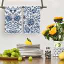 Artoid Mode Beige Floral Paisley Kitchen Towels Dish Towels, 18x26 Inch Seasonal Spring Decoration Hand Towels Set of 2