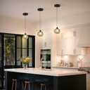 Weesalife Crystal Chandeliers for Dining Room Lights Fixture Over Table, 3 Pack Black Modern Pendant Light FixtureCrystal Pendant Lighting for Kitchen Island Bathroom Bar