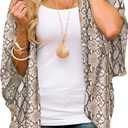 Hibluco Women's Floral Kimono Cardigan Casual Chiffon Tops Loose Beach Cover Ups (XXL)