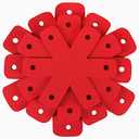 BYKITCHEN Pot Pan Protectors, Set of 12 and 4 Different Sizes, Larger & Thicker Red Pan Protector Pads, Pan Pot Separator Pads for Stacking and Protecting Your Cookware(10/12/14/16inch)