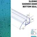 Sliding Shower Door Bottom Seal, 2 PCS 1/4" x 36"Polycarbonate Sliding Door Sweep for 1/4Inch Glass, Frameless Glass Shower Door Seal Strip Stop Leaks and Create a Water Barrier