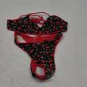 SUUKSESS Women High Waisted Thong Bikini Set Reversible String 2 Piece Swimsuit (Small, 56 Red Cherry)