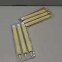 DRomance Ivory Flameless Flickering Taper Candles Battery Operated with Remote and Timer 6 Packs 3D Wick Vertical Stripe Real Wax LED Taper Candles Wedding Dinner Holiday Decor(0.78 x 9.64 Inch)