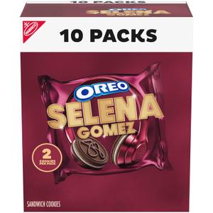 Selena Gomez OREO Cookies, Limited Edition, 10 Snack Packs (2 Cookies Per Pack) (EXP 10/25/27)