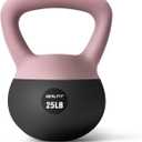 NEALFIT Soft Kettlebell 5LB/10LB/15LB/20LB/25LB, Kettlebells for Home Gym Strength Training, Anti-Slip Fitness Weights for Men Women (25LB Pink-Graphite Black)