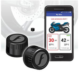 Fobo Bike 2 Tire Pressure Monitoring System (Black) – External Monitor, Bike Tire, Temperature Sensor, Wireless, For Smart Bike, Motorcycle, Ebike & Bicycle