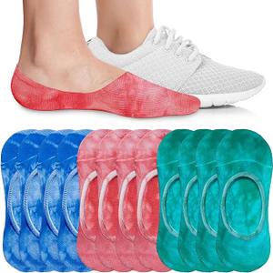 Eedor No Show Socks Womens Invisible Liner, Non Slip & Low Cut, Casual & Formal Wear, Soft & Stretchable,  6 Pairs, Small, Size 5-7 - Tye Dye