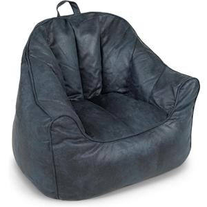 Big Joe Hug Bean Bag Chair, Basalt Blue, Vegan Suede, Kids and Teens, 3 feet