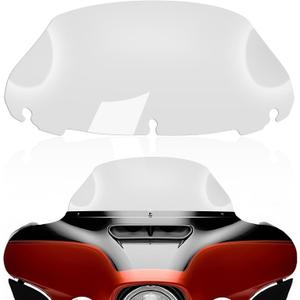 9" Clear Motorcycle Wave Windshield Windscreen Wind Splitter Compatible For 2014-2023 Harley Davidson Touring Street Glide Electra Glide Ultra Limited Tri Glide Flht Flhx Flhtk Flhtc Flhtcu