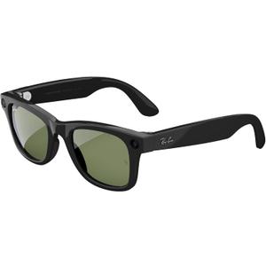 Ray-Ban Meta glasses, Wayfarer, Shiny Black / G15 Green, Regular (Renewed)