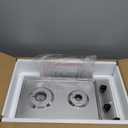 2-Burner Gas Cooktop with Thermocouple Protection - NG/LPG Convertible 12" Stainless Steel Built-in Gas Stove Top for RV, Kitchen & Camping