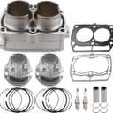 80mm Cylinder Piston Ring Gasket Top End Rebuild Kit Compatible with Polaris Sportsman 800 Ranger 800 RZR 4 800 RZR Crew 800 2005-2014 Twin Cylinder