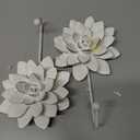 Guichifun Flower Shaped Decorative Wall Hooks - 2pcs Resin White Vintage Decor Hanger for Keys, Bags, Towels Bathroom Living Room Kitchen Home Decoration Gift 4 x 1.5 x 7 Inch