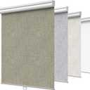 GENIMO 100% Blackout Roller Window Shades, Window Blinds Cordless with Thermal Insulated, UV Protection Fabric, Mini French Door Blinds for Home, Bedroom, Office, Brown, 27" W X 72" H