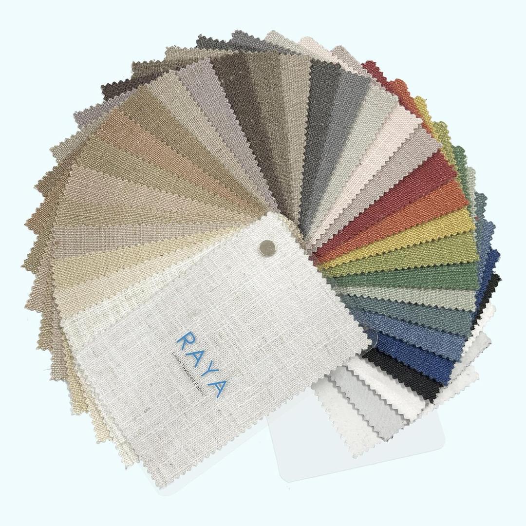 Macochico Linen Curtains Fabric Swatch Sample Books, Fabric Color Sample, 30 Colors (1"W x 1"L (Pack of 1))