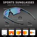 OULAIQI Sports Sunglasses Cycling Sunglasses for Men Women with 1 or 3 Interchangeable Lenses Baseball Glasses