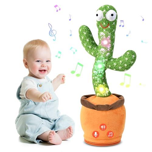 SANJOIN Cactus Baby Toy Talking Dancing Singing Adjustable Volume, Baby Girl for 1 Year Old, Infant Toys for 0-6 6-12 Months Easter Basket Stuffers