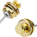 2 Pcs Guitar Strap Locks, Metal Guitar Strap Button Easy to Install Guitar Strap Fastener Guitar Strap End Pins for Bass Ukulele Acoustic Classical Electric Guitar Accessories (Gold)