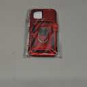 Janmitta Case for iPhone 12 & 12 Pro Phone Cover Built in Slide Camera Lens Cover+Screen Protector,Heavy Duty Shockproof Full Body PhoneCase with Finger Ring Holder Kickstand,Red