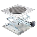 Non-Slip 10 x 10 Inch Lab Scissor Jack Stand Laboratory Mini Scissor Jack Lift Stand Stainless Steel Platform, Adjustable Height 85-370mm, Support Weight 20kg