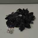 12 Pieces 5.7 Inch Christmas Poinsettia Flower Christmas Glitter Artificial Flower with Clips Xmas Tree Ornament for Wreath Garland Party Decor (Black)